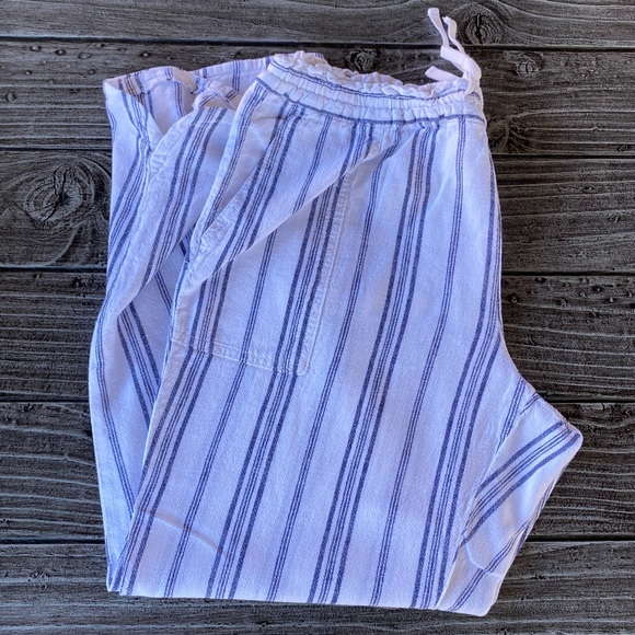 Casual Striped Pockets Cotton Linen Pants - Picture 5 of 6